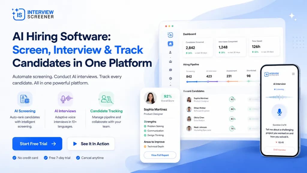 AI Hiring Software: Screen, Interview & Track Candidates in One Platform